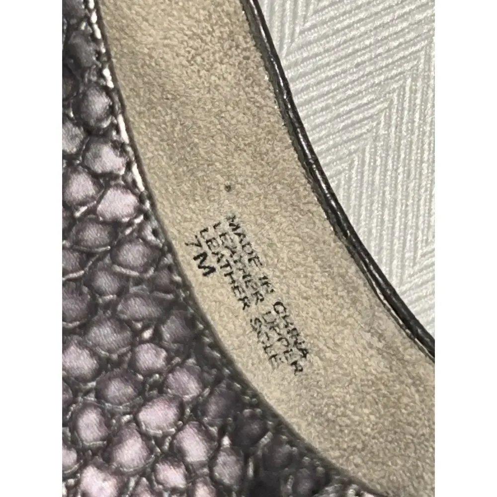 Michael Kors Metallic Pewter Strappy Cage Sandal Snake Back Zip Size 7